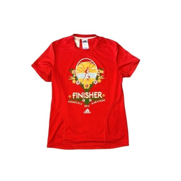 Adidas Honolulu Marathon 2013 T-Shirt Tee Athletic Top Sport Orange - Picture 1 of 7
